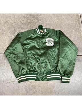 vintage michigan state university spartans collegiate satin bomber jacket small